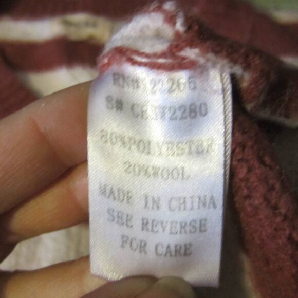 Adora Striped Knit V Neck Slouchy Sweater Small - Picture 6 of 7